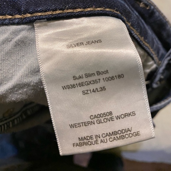 Silver Jeans Suki Slim Boot Denim 14x35 LONG INSEAM/TALL - Picture 6 of 6